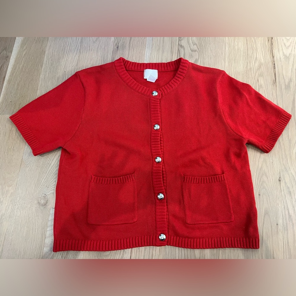 H&M Red Women's Cardigan with Button Detail - Picture 7 of 7